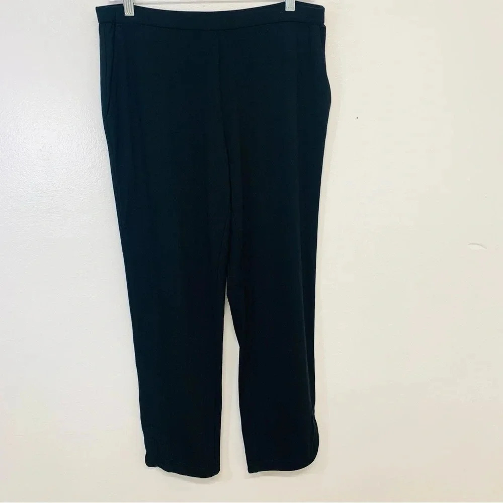J Jill Wearable Slim Ankle Pants Small Black Pull On Pockets Stretch Travel